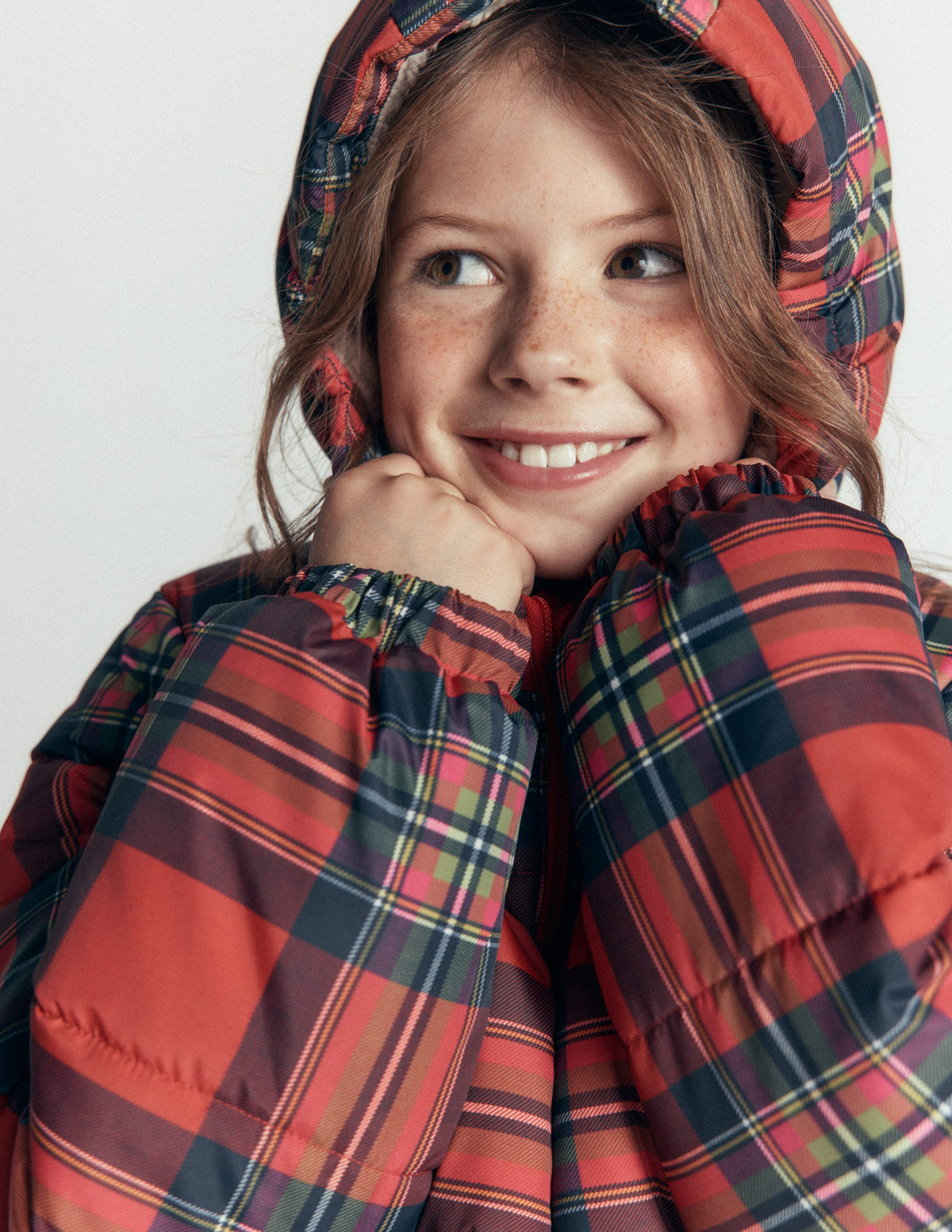 Fun Padded Coat-Red Check-5