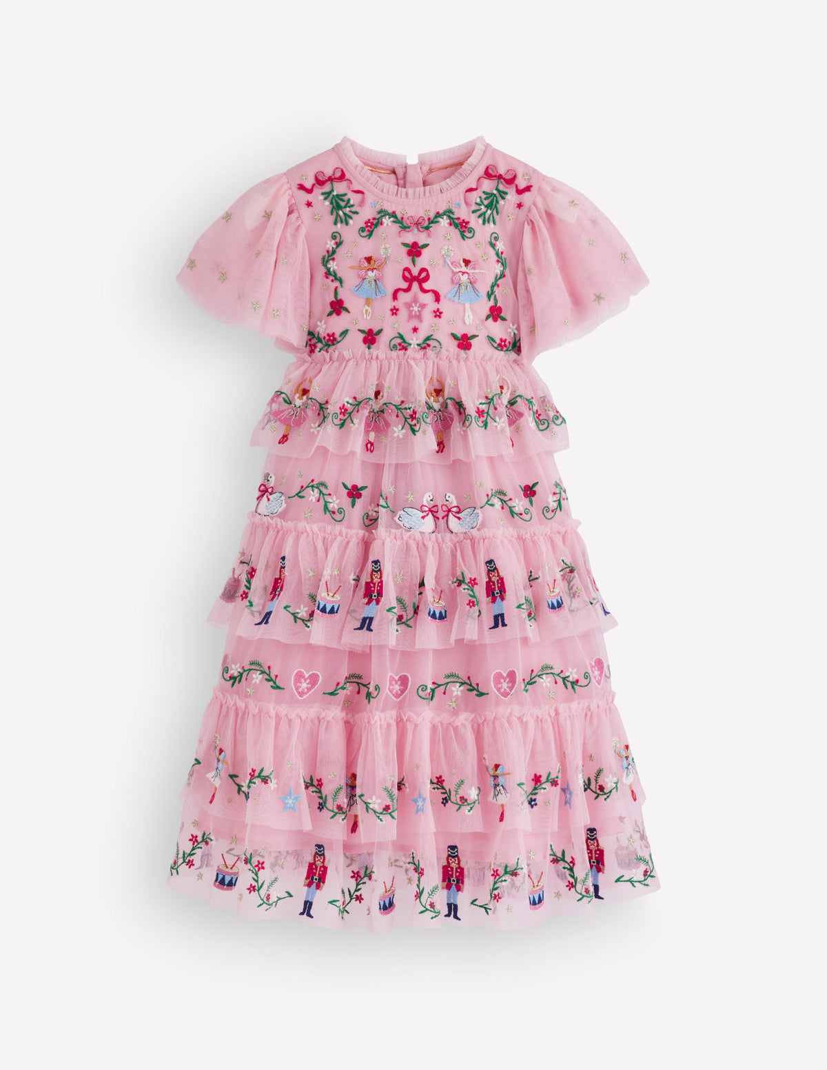 Embroidered Tulle Ruffle Dress-Zephyr - Image 2