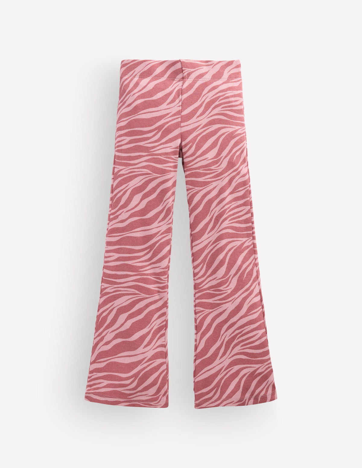 Ribbed Flared Leggings-Vintage Pink Zebra - Image 1