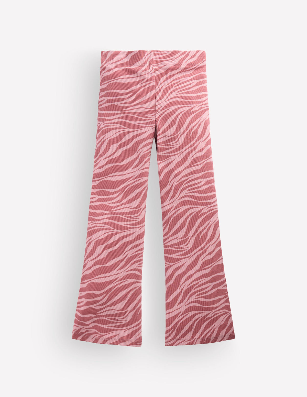 Ribbed Flared Leggings-Vintage Pink Zebra-2