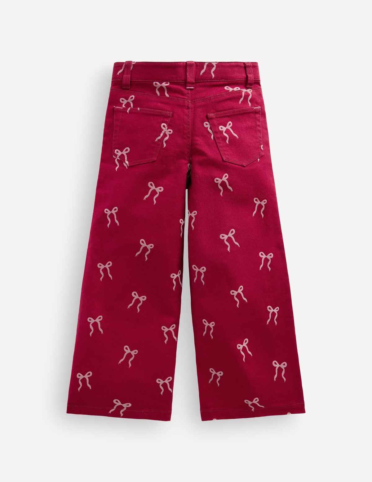 Wide Leg Jeans-Ruby Red Flock Bow - Image 2