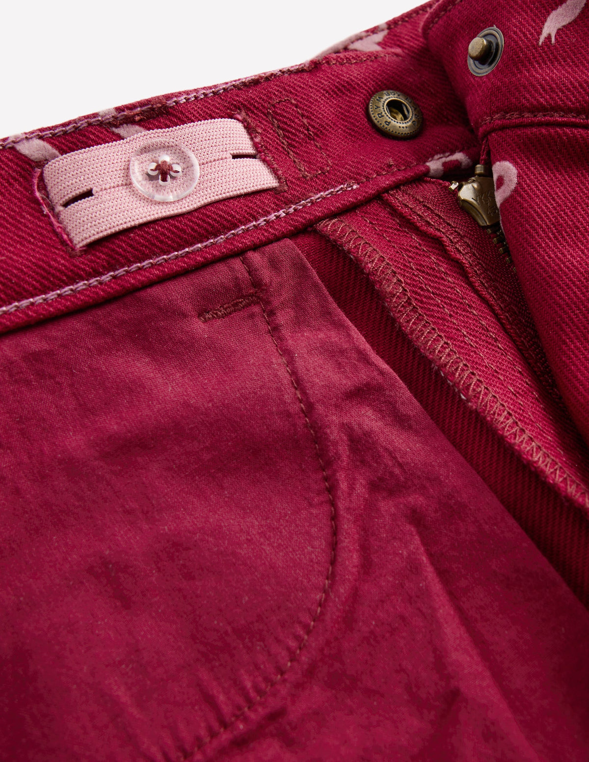 Wide Leg Jeans-Ruby Red Flock Bow-4