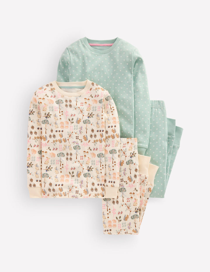 Twin Pack Snug Pyjamas-Autumn Print