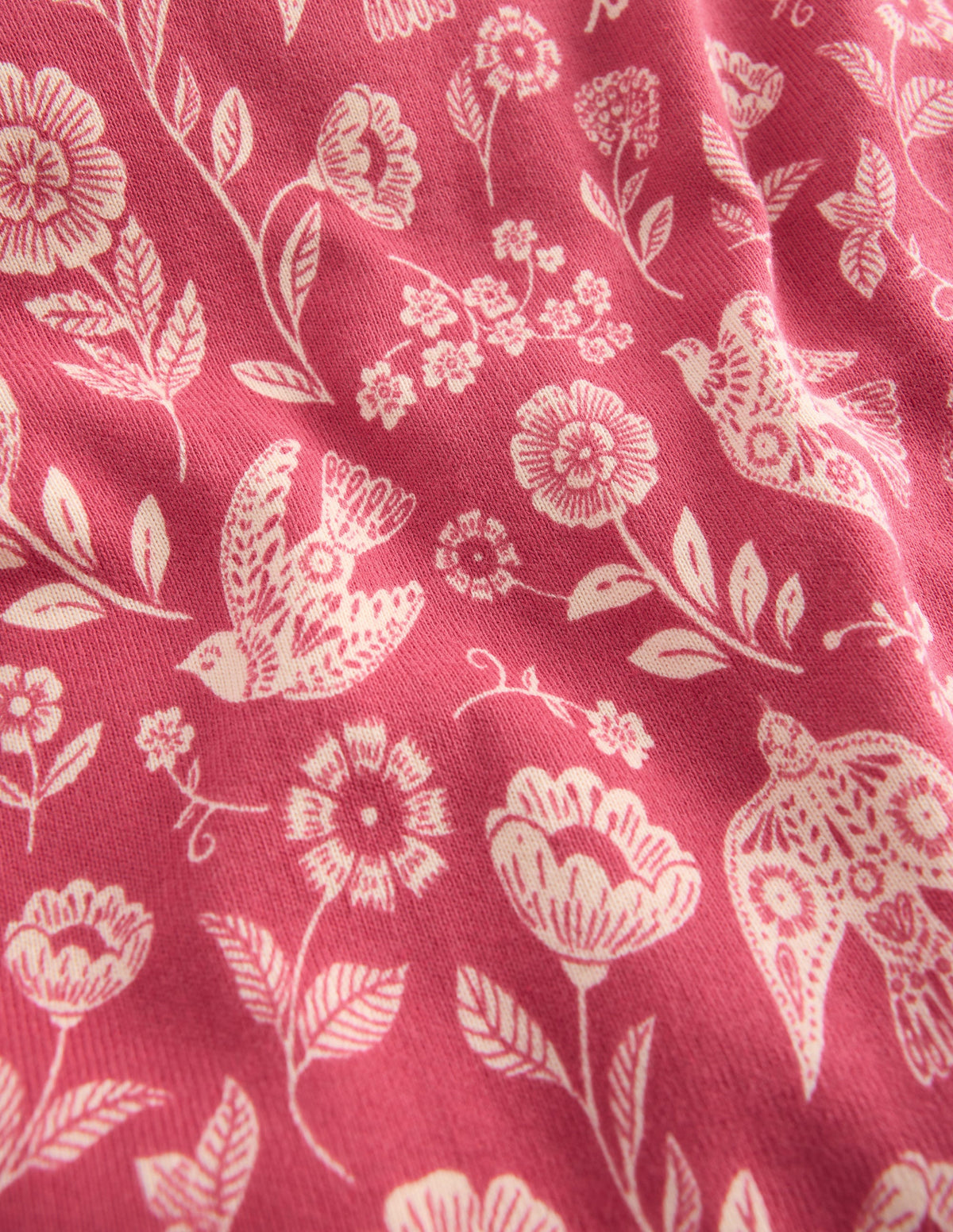 Snug Long John Pyjamas-Bird Floral - Image 2