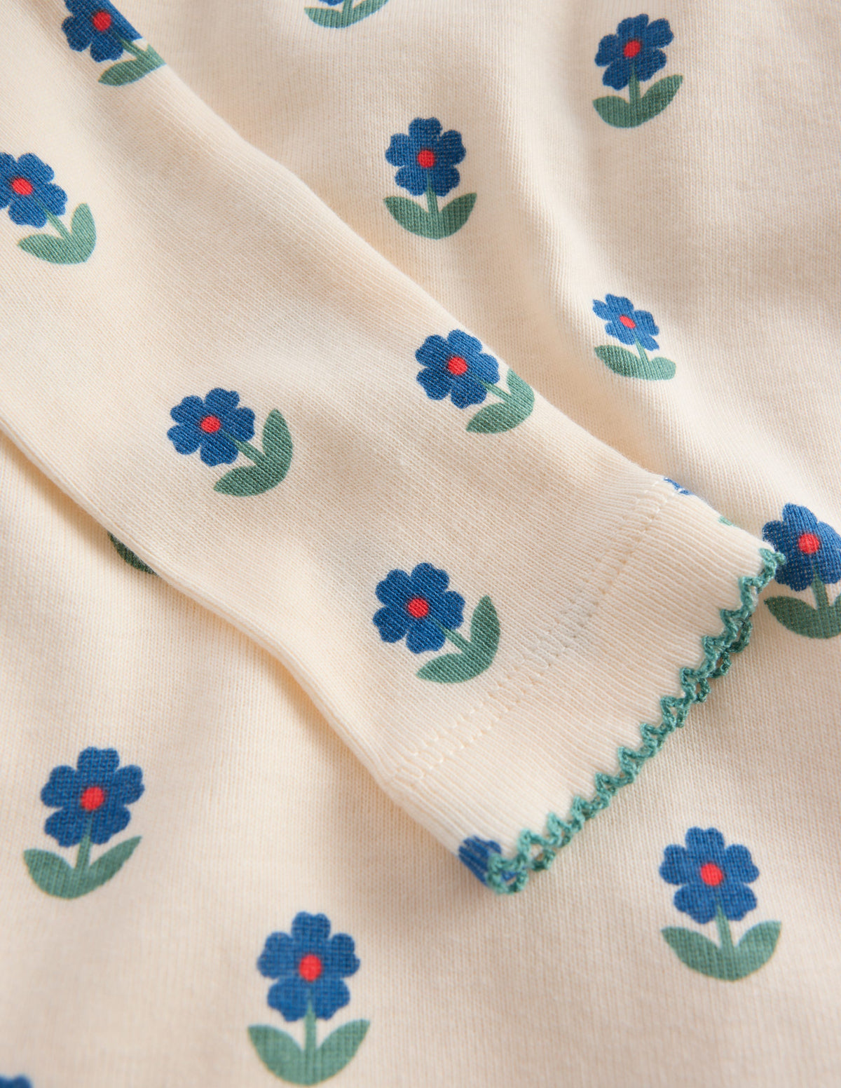 Snug Henley Pyjamas-Ivory Floral-3