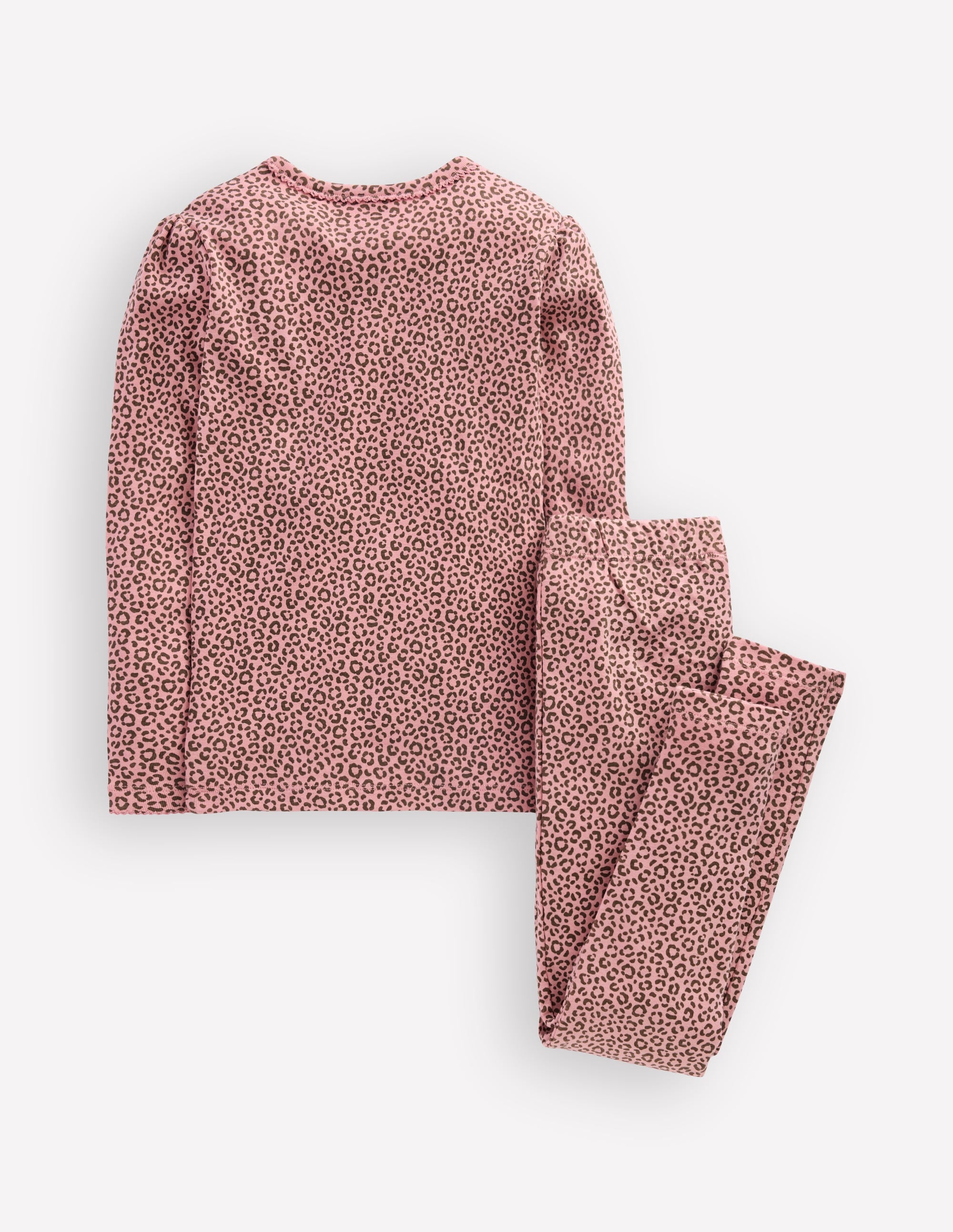 Snug Henley Pyjamas-Pink Leopard - Image 2