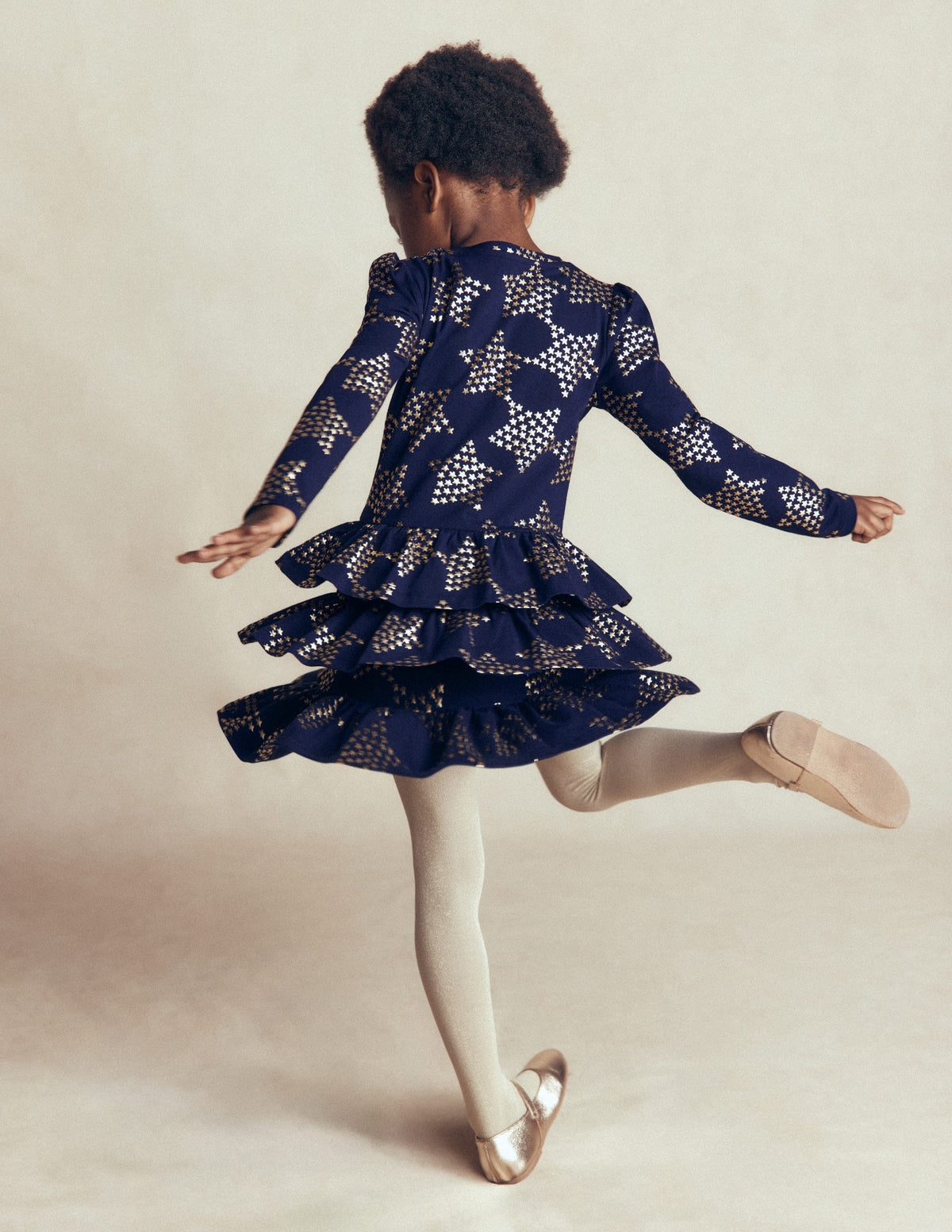 Cora Jersey RaRa Dress-Navy Foil Stars-2