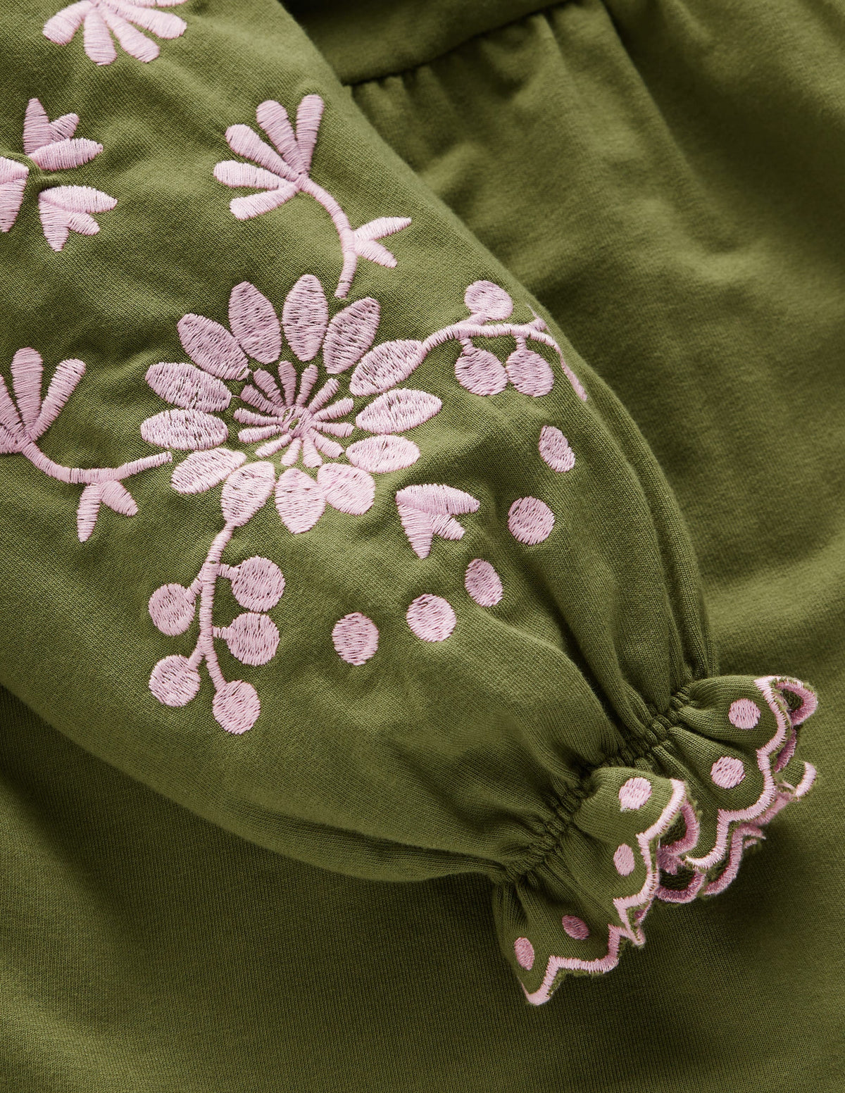 Embroidered Sleeve Dress-Jewel Green-2