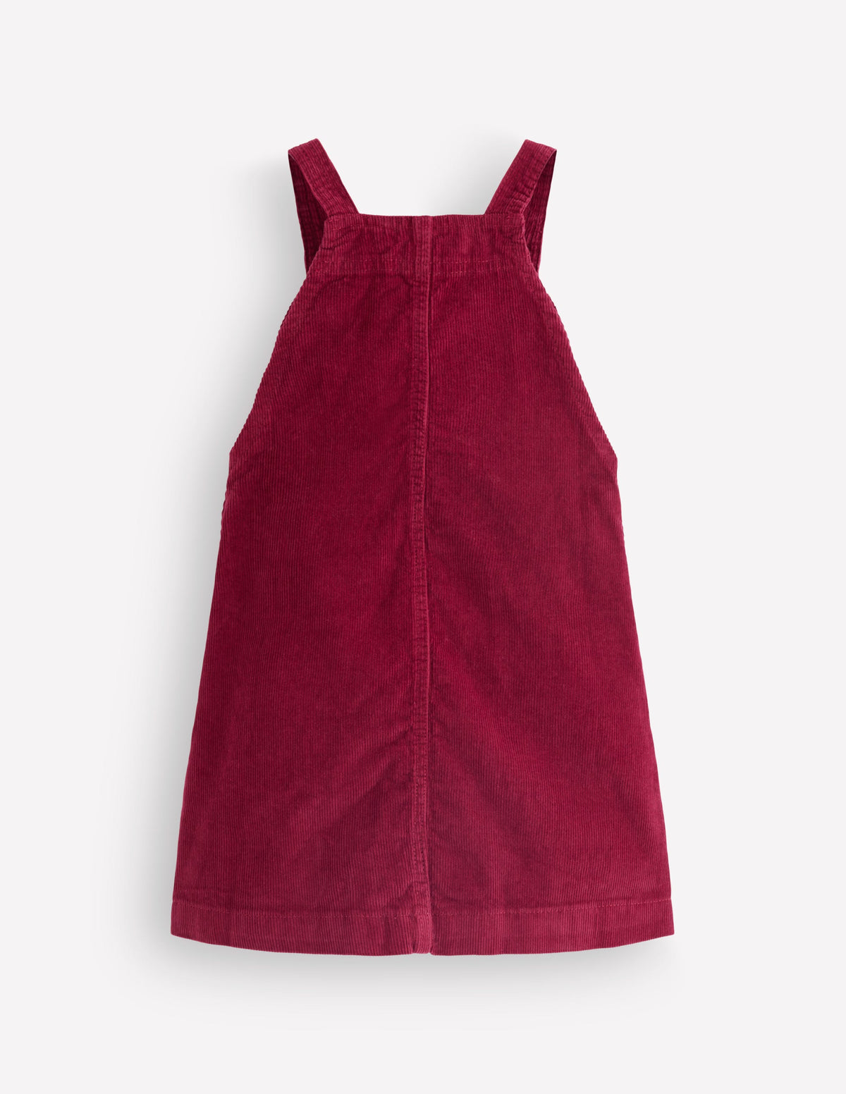 Adeline A - Line Dungaree Dress - Chestnut Red Cord