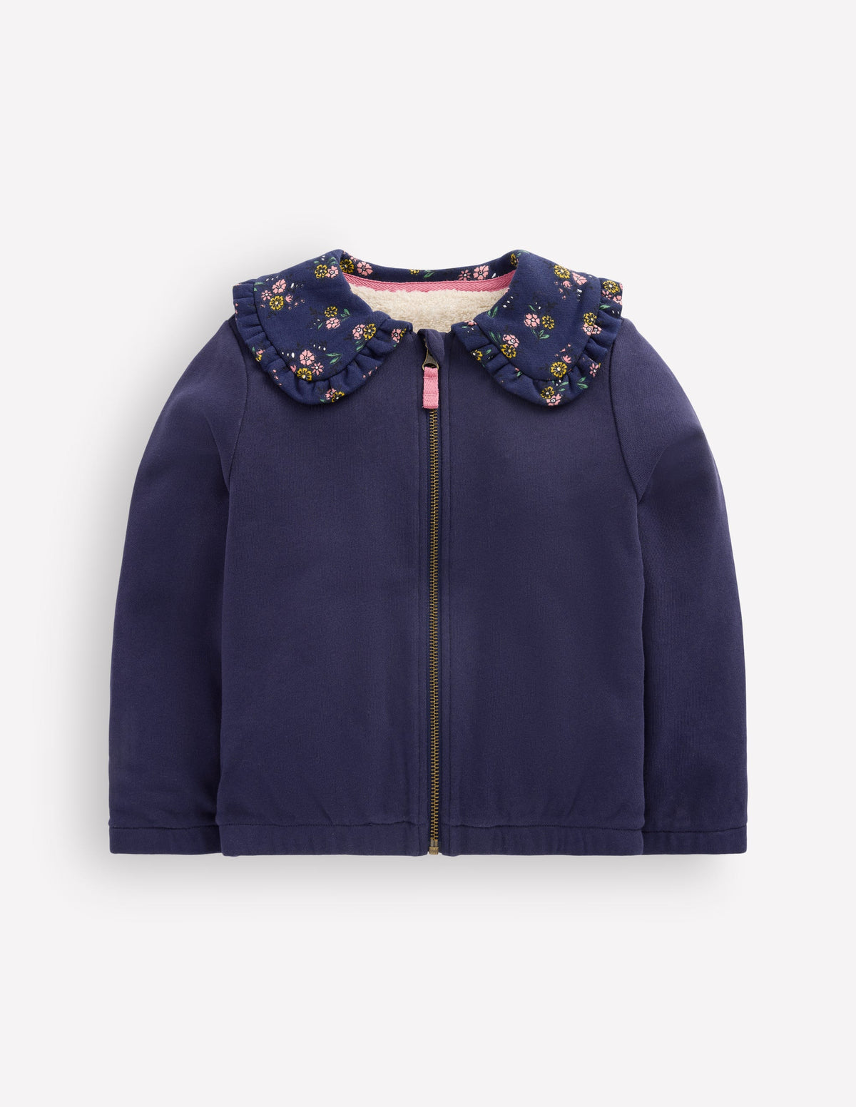 Fleece Lined Zip-Through-Navy - Image 1