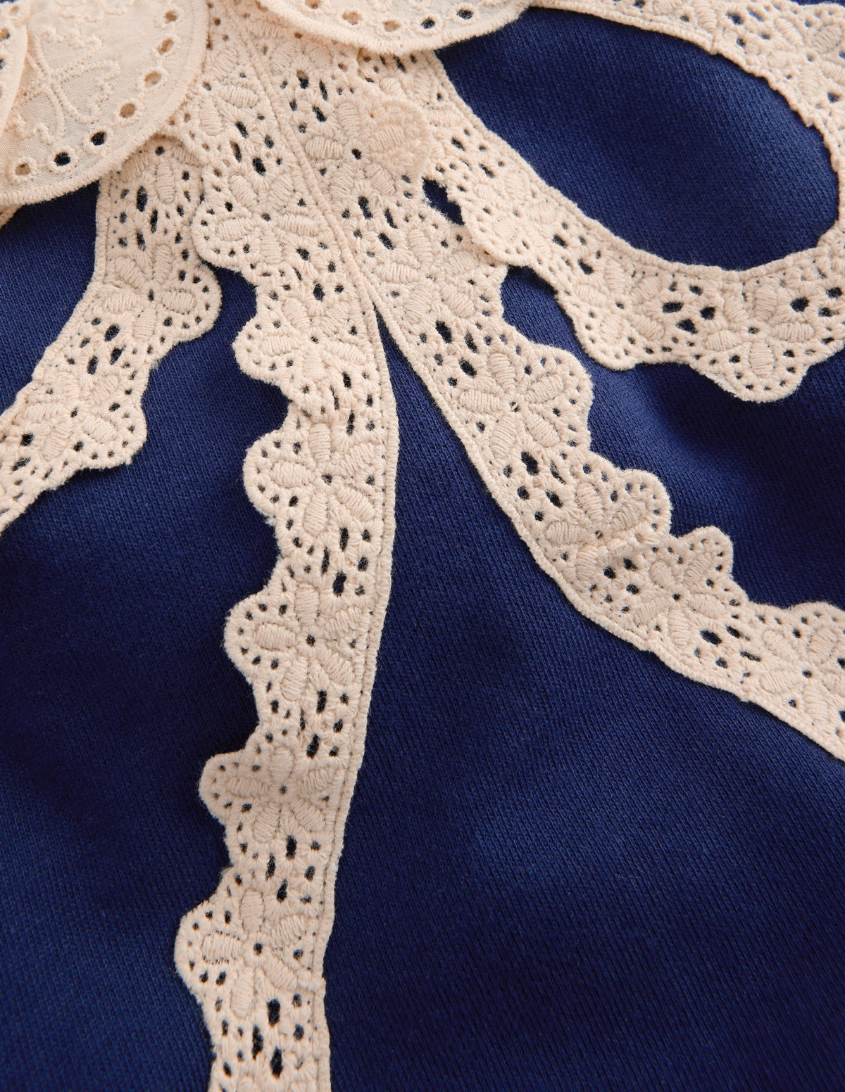 Bobbie Appliqué Sweatshirt-Navy Lace Bow-3