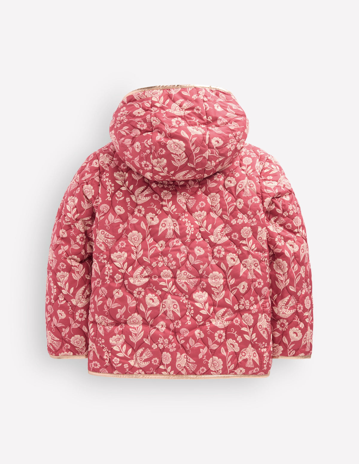 Borg Padded Jacket-Winter Blush Floral Bird-2