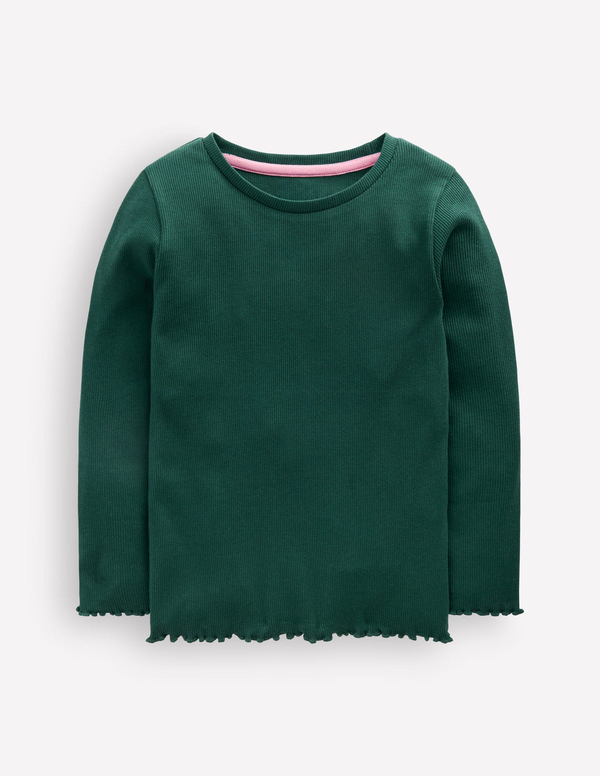 Ribbed Long Sleeve T-Shirt-Sea Moss Blue-1