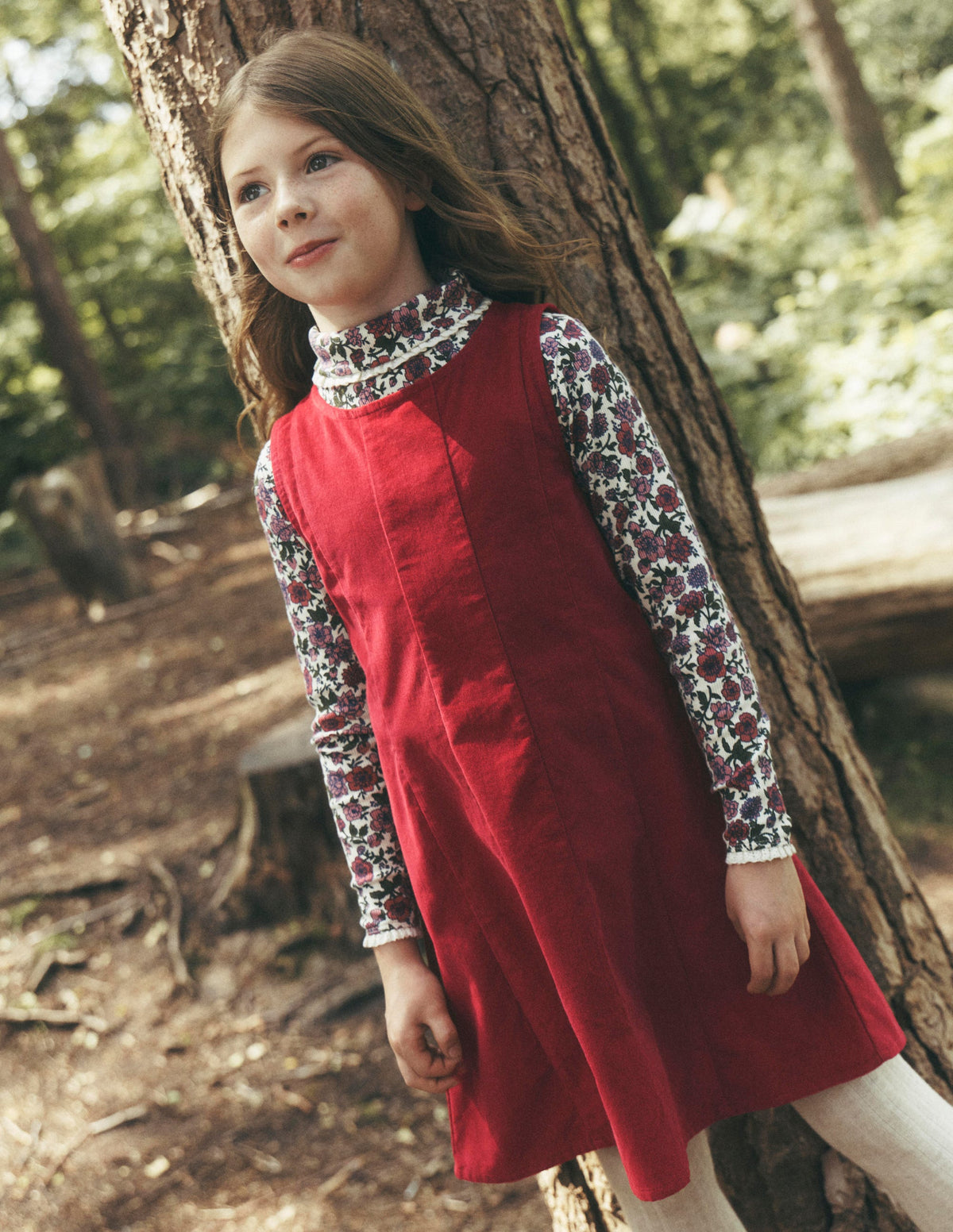Willa Pinafore Dress-Red-1