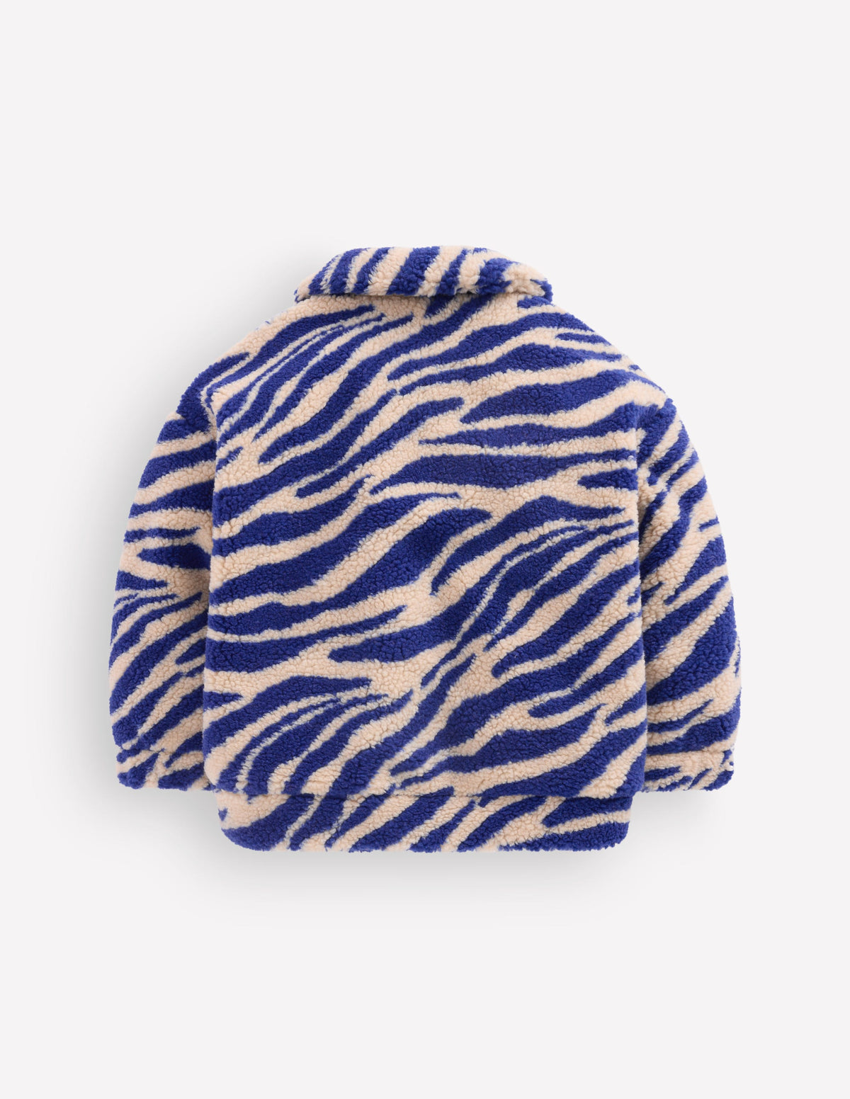 Collared Borg Jacket-Zebra Borg and Navy - Image 4