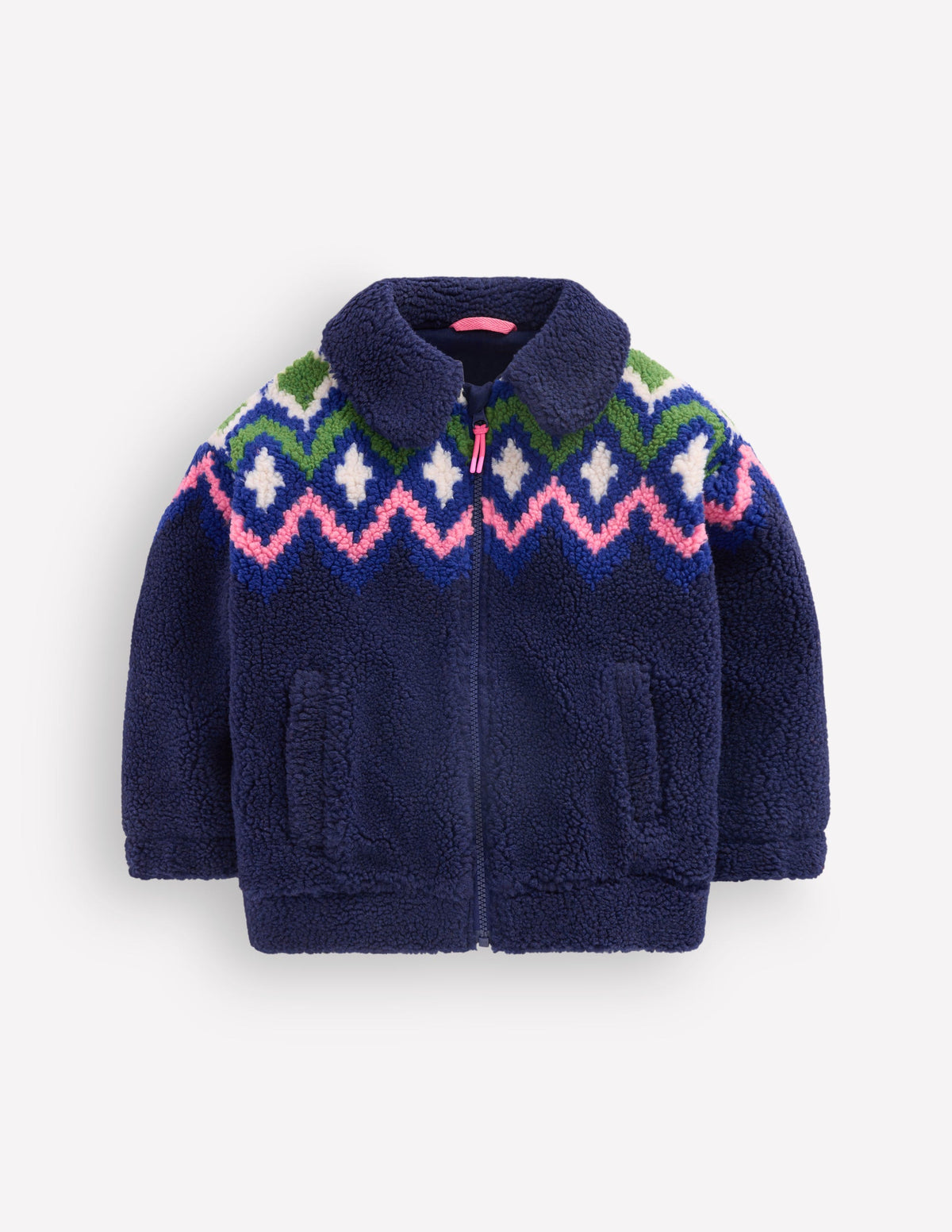 Collared Borg Jacket-Navy Fair isle - Image 3