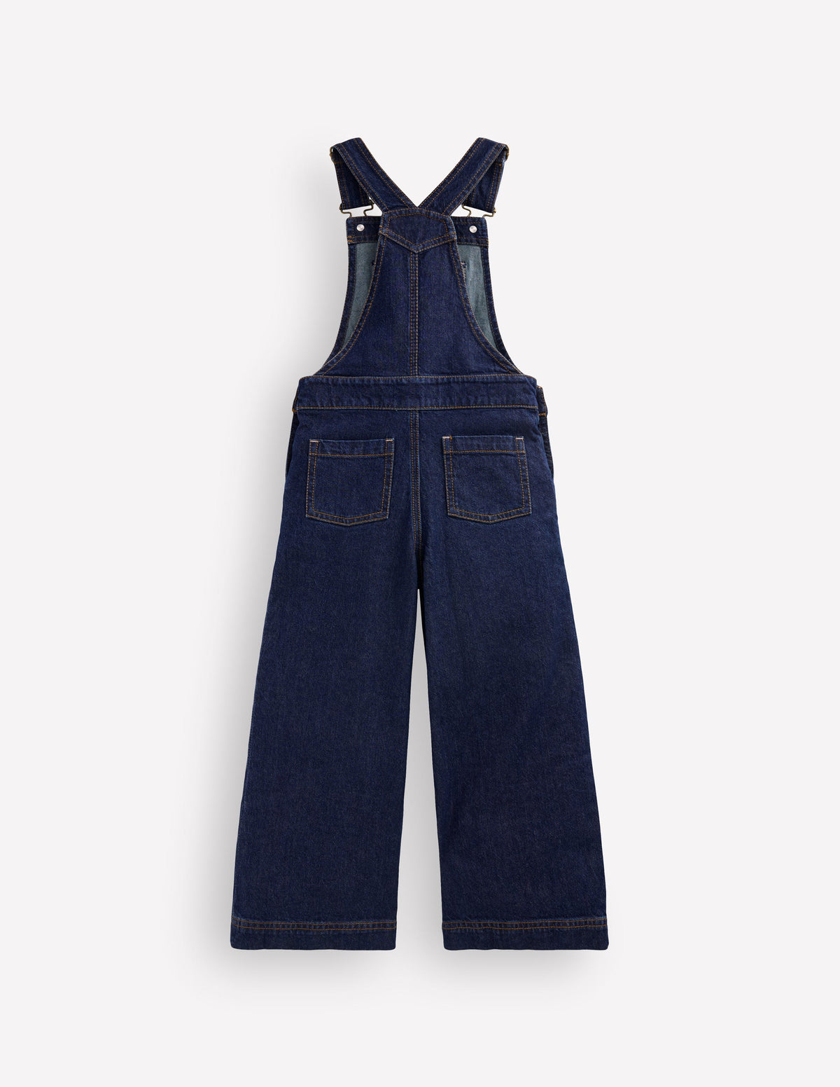 Wide Leg Dungarees-Dark Wash Denim - Image 2