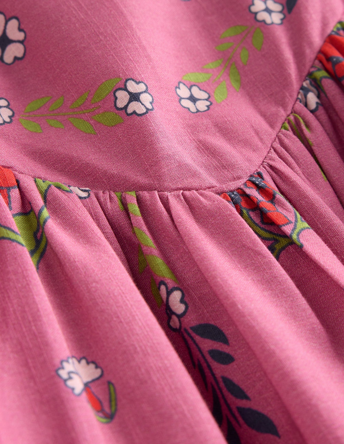Celia Wing Sleeve Dress-Pink Peacock Print-3