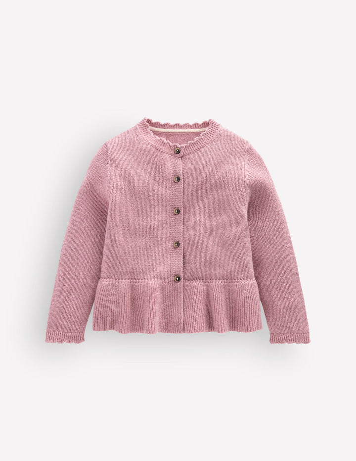Pretty Peplum Cardigan-Rose Sparkle