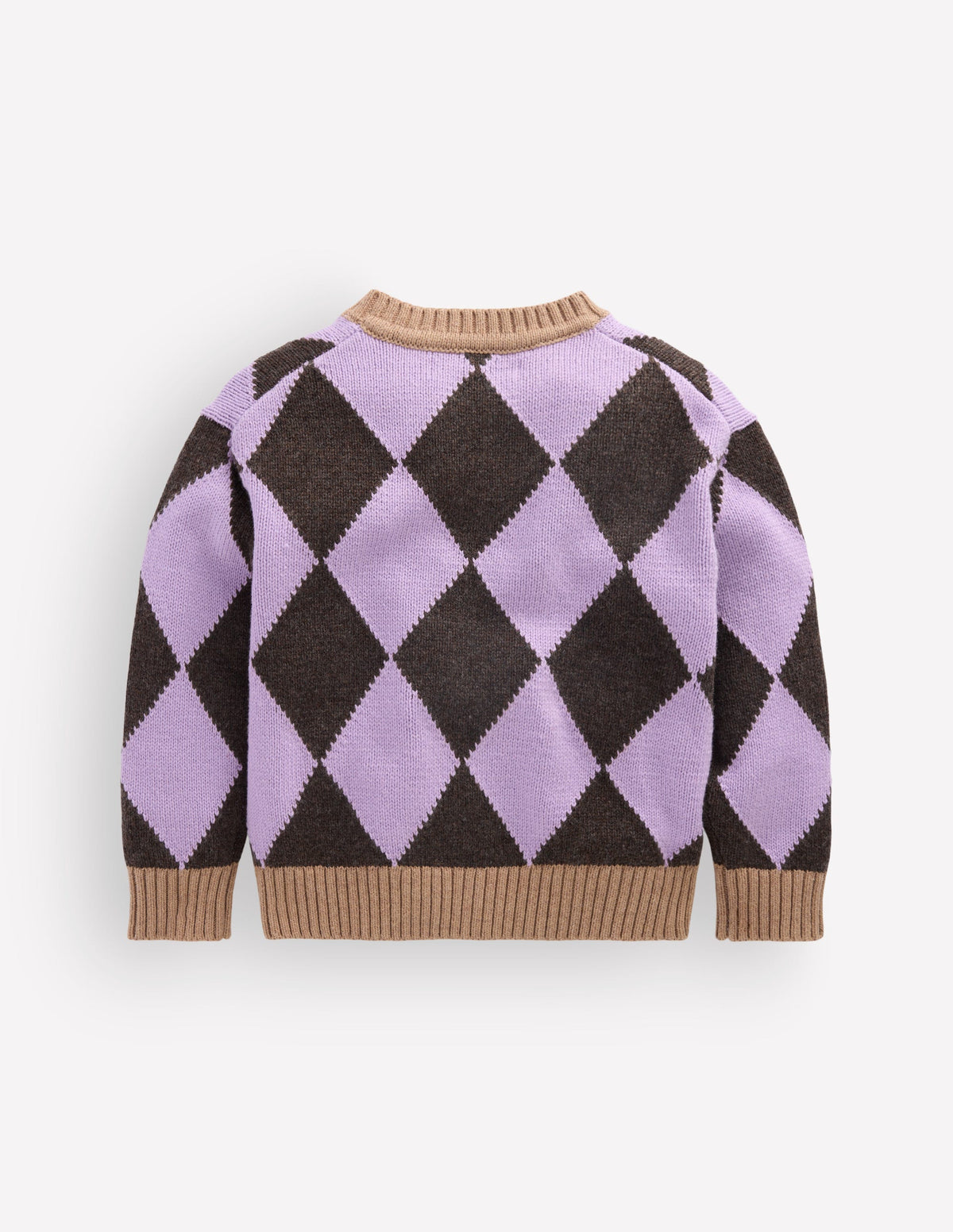 Fun Cardigan-Purple Argyle-5