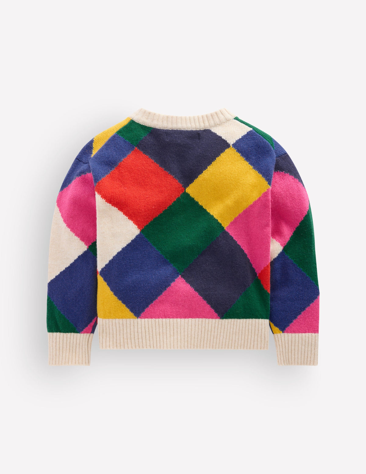Fun Cardigan-Multi Rainbow Argyle - Image 3
