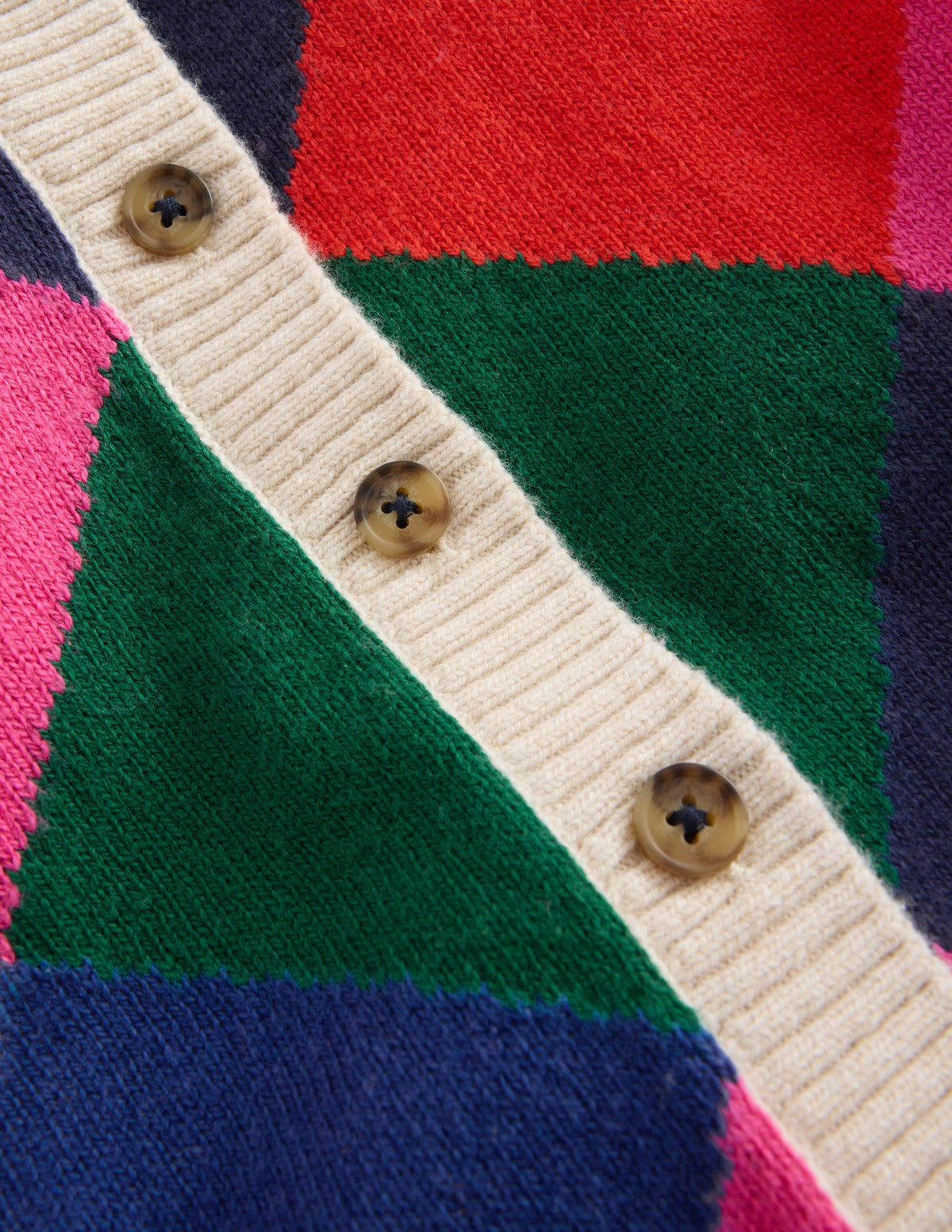 Fun Cardigan-Multi Rainbow Argyle - Image 4