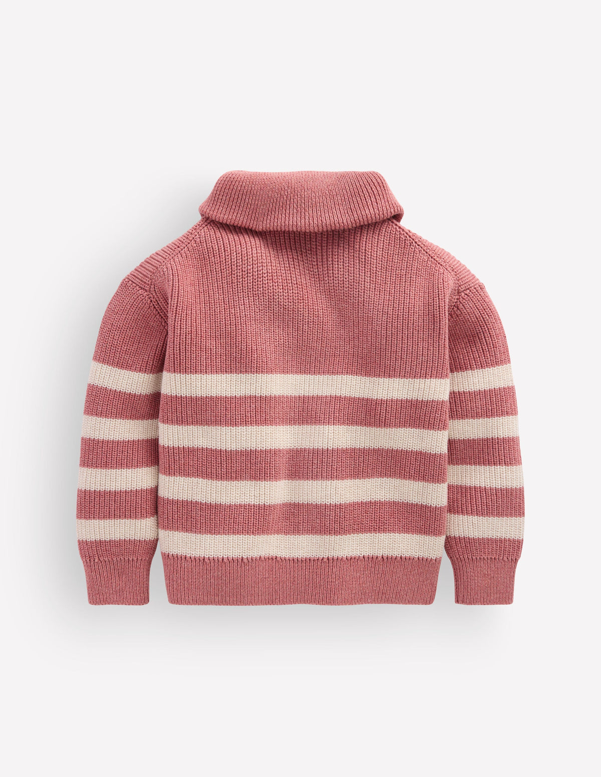 Zip Up Neck Jumper-Dusty Rose Marl - Image 5
