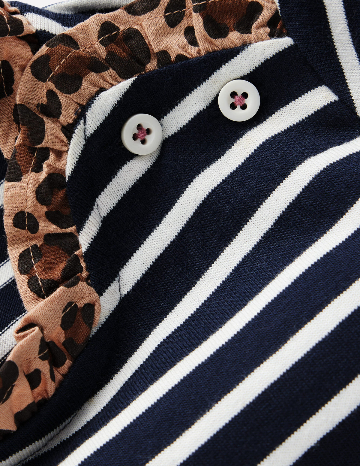 Frill Neck Breton-Navy/ Soft Ivory Stripe-2