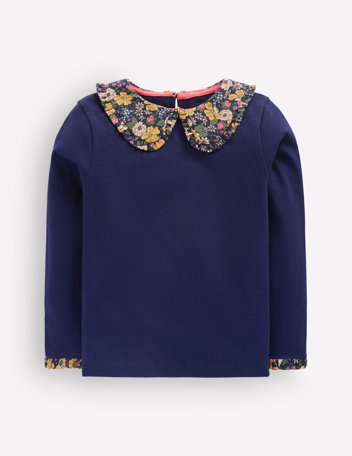 Collared Breton Jersey Top-College Navy Floral - Image 1