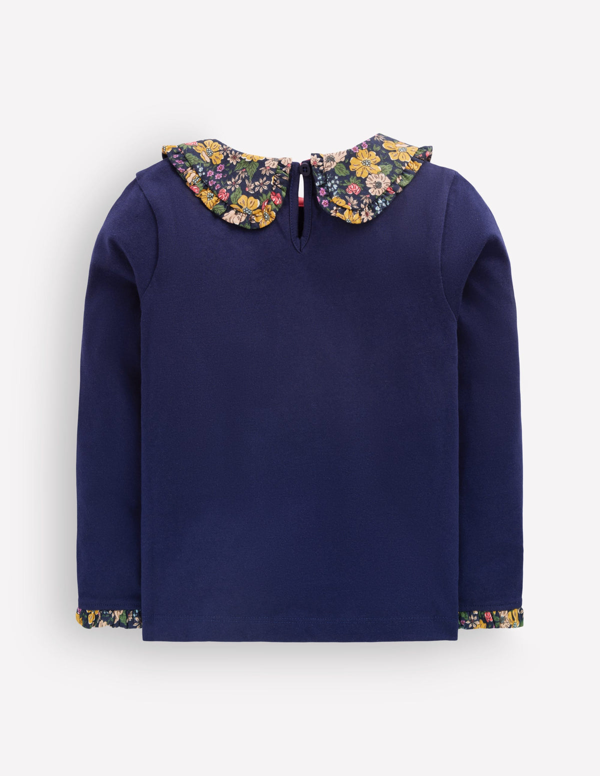 Collared Breton Jersey Top-College Navy Floral-3