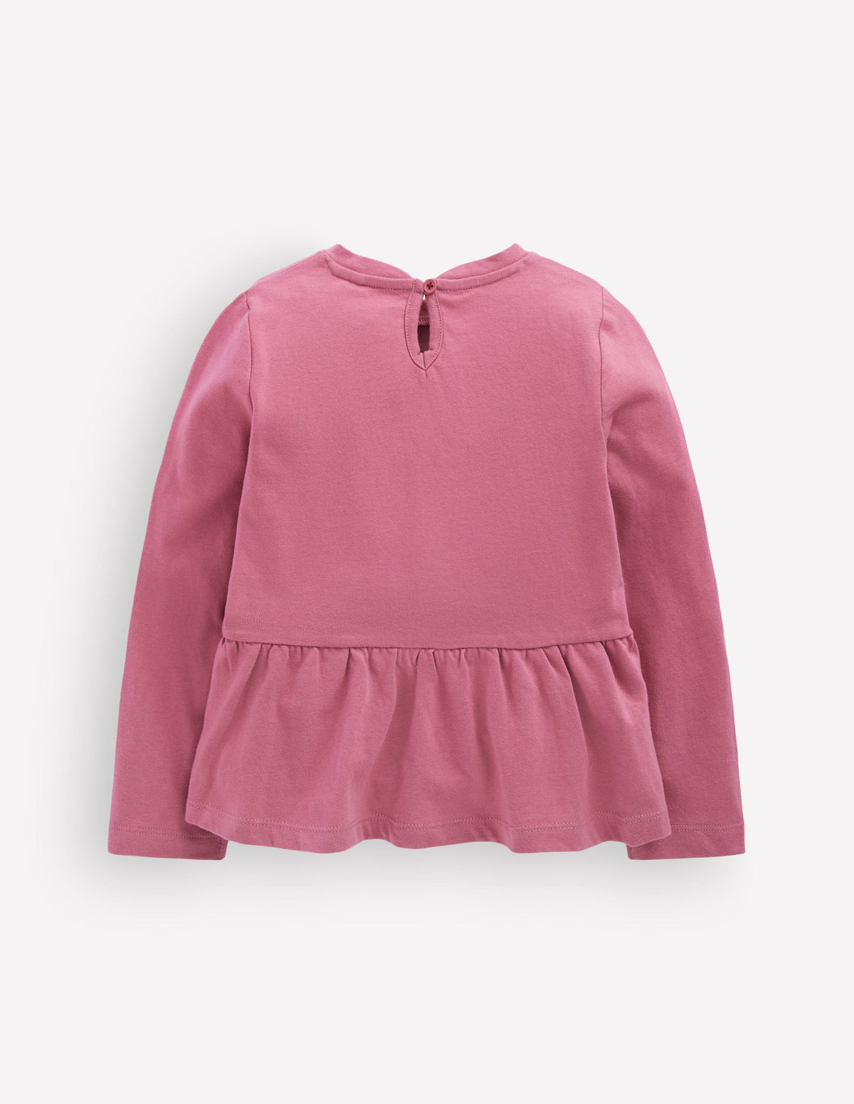 Long Sleeve Peplum Top-Pink Heather - Image 2
