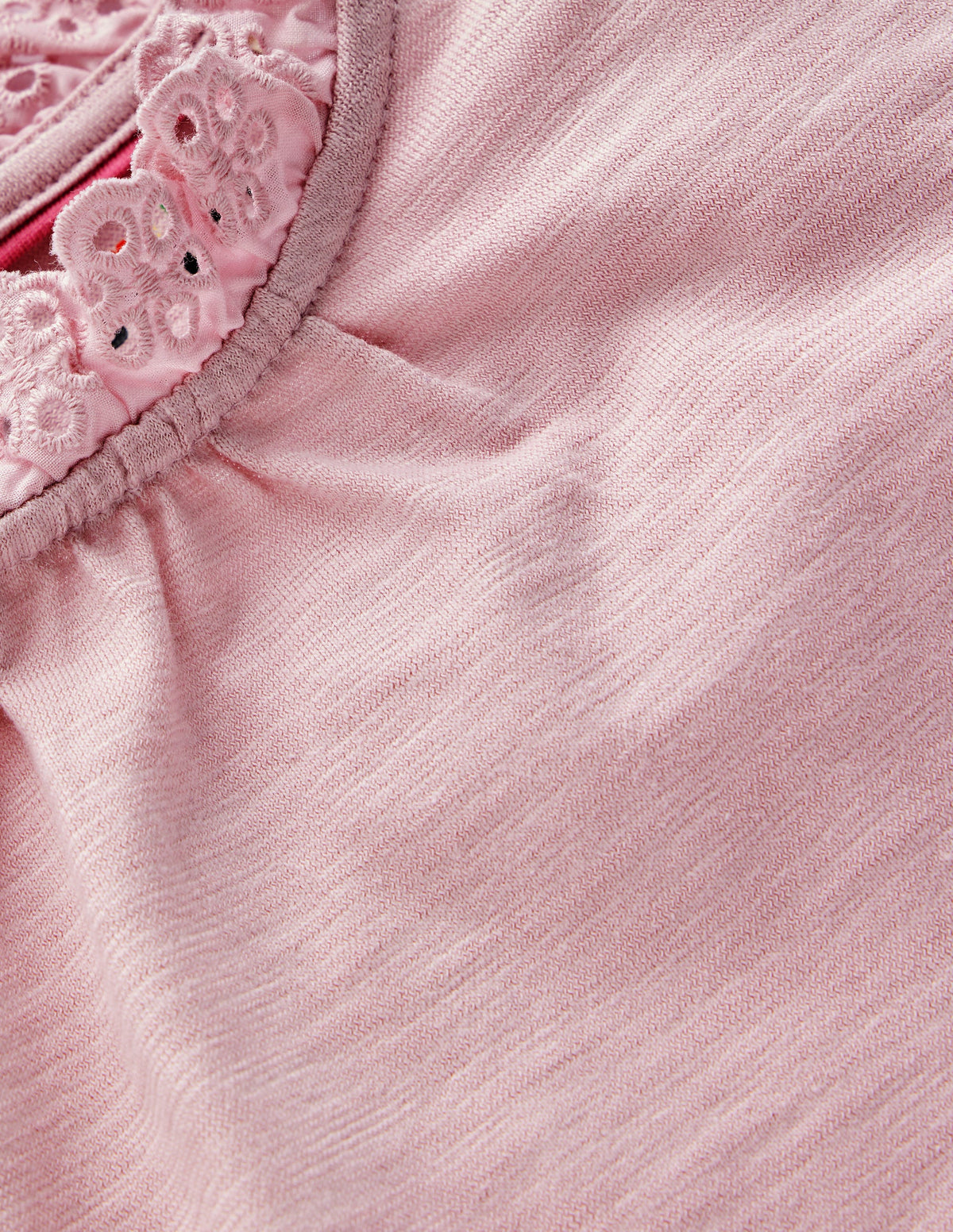 Broderie Trim Slub Top-Pink Violet-2