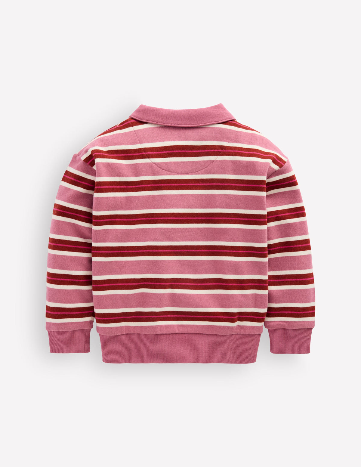 Stripe Collar Sweatshirt-Pink Stripe - Image 3