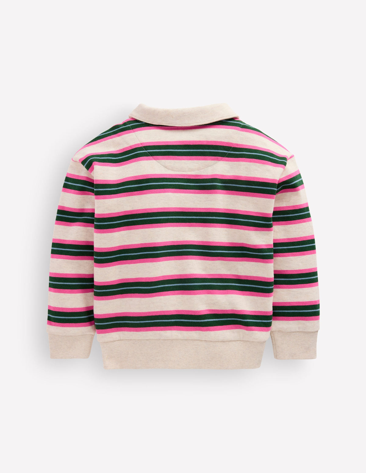 Stripe Collar Sweatshirt-Soft Ivory/ Green Stripe-5
