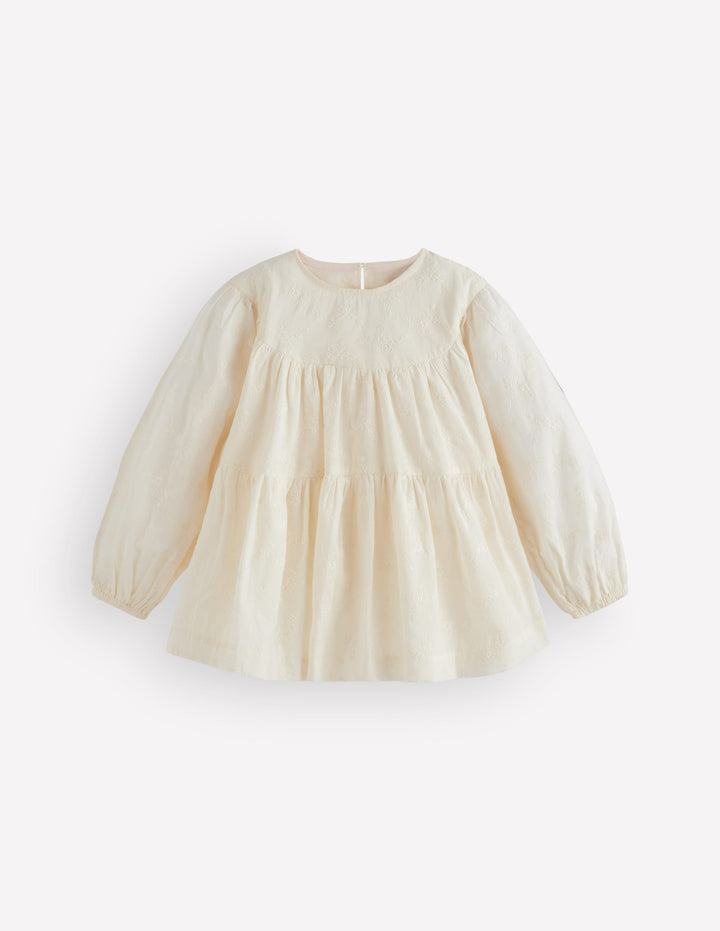 Tiered Woven Top-Soft Cream