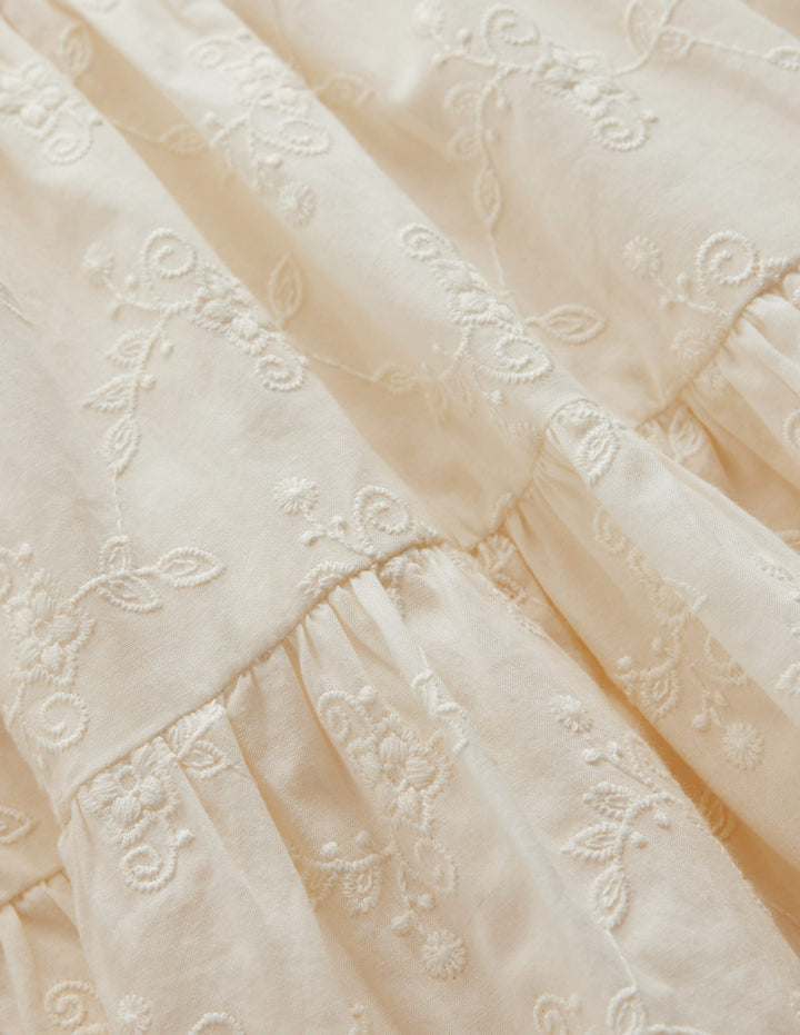 Tiered Woven Top-Soft Cream