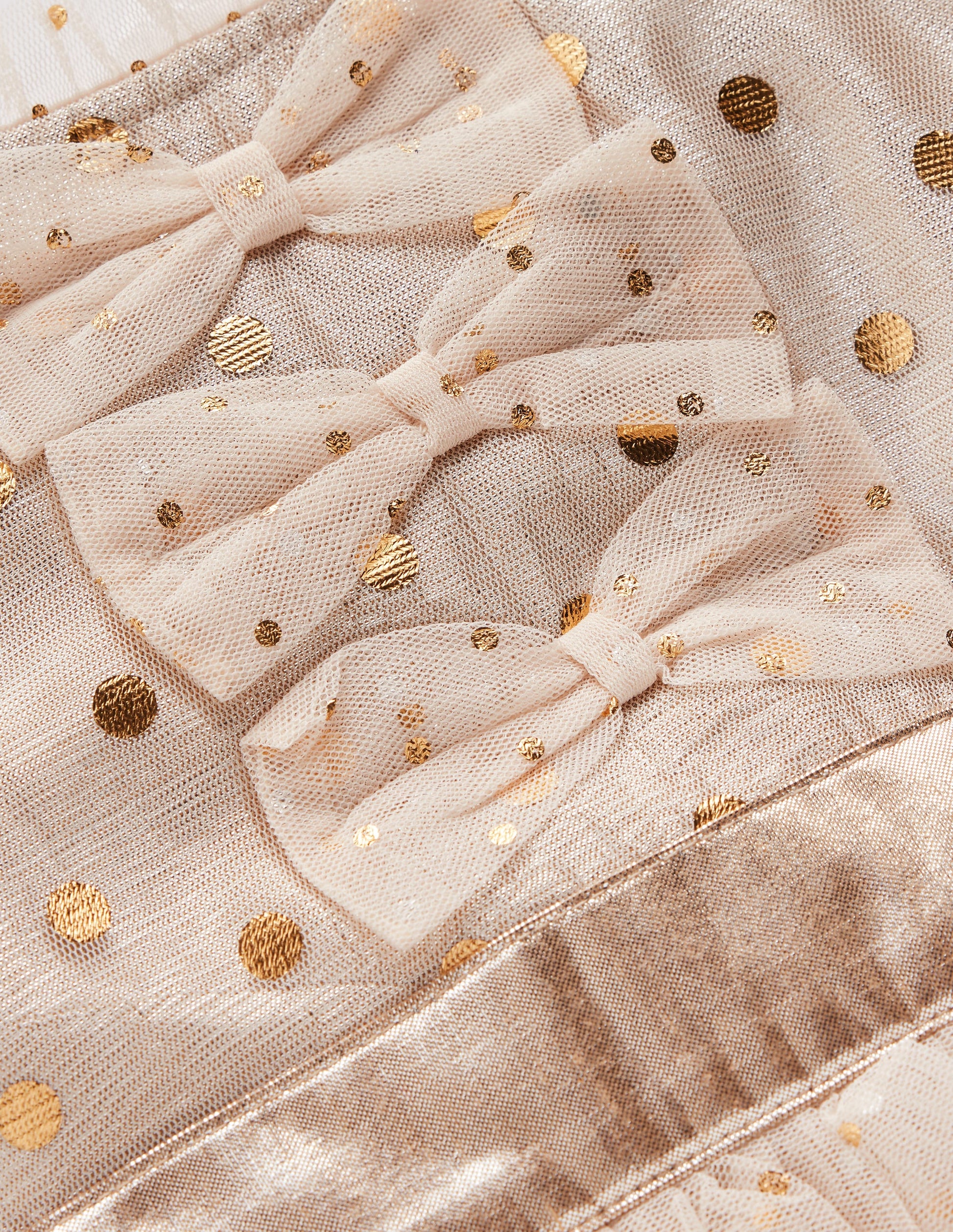 Metallic Tulle Party Dress-Gold Metallic-5