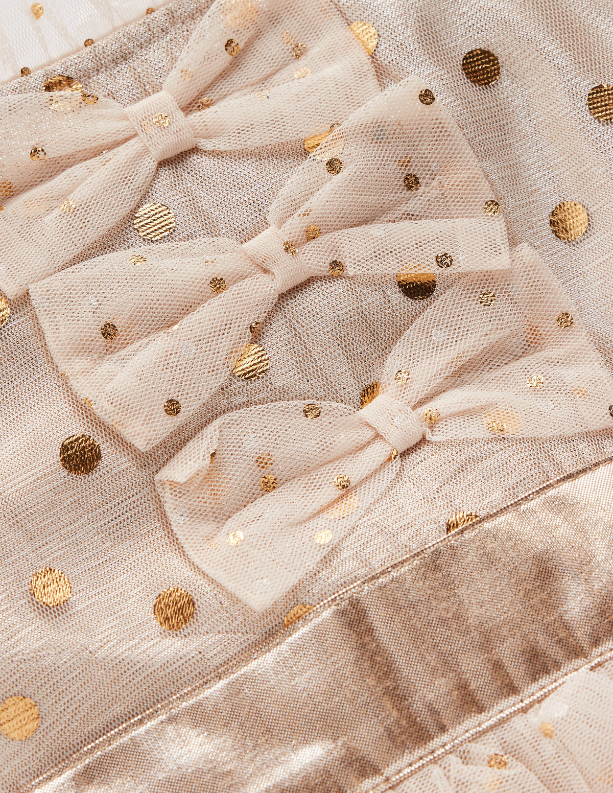 Metallic Tulle Party Dress-Gold Metallic - Image 5