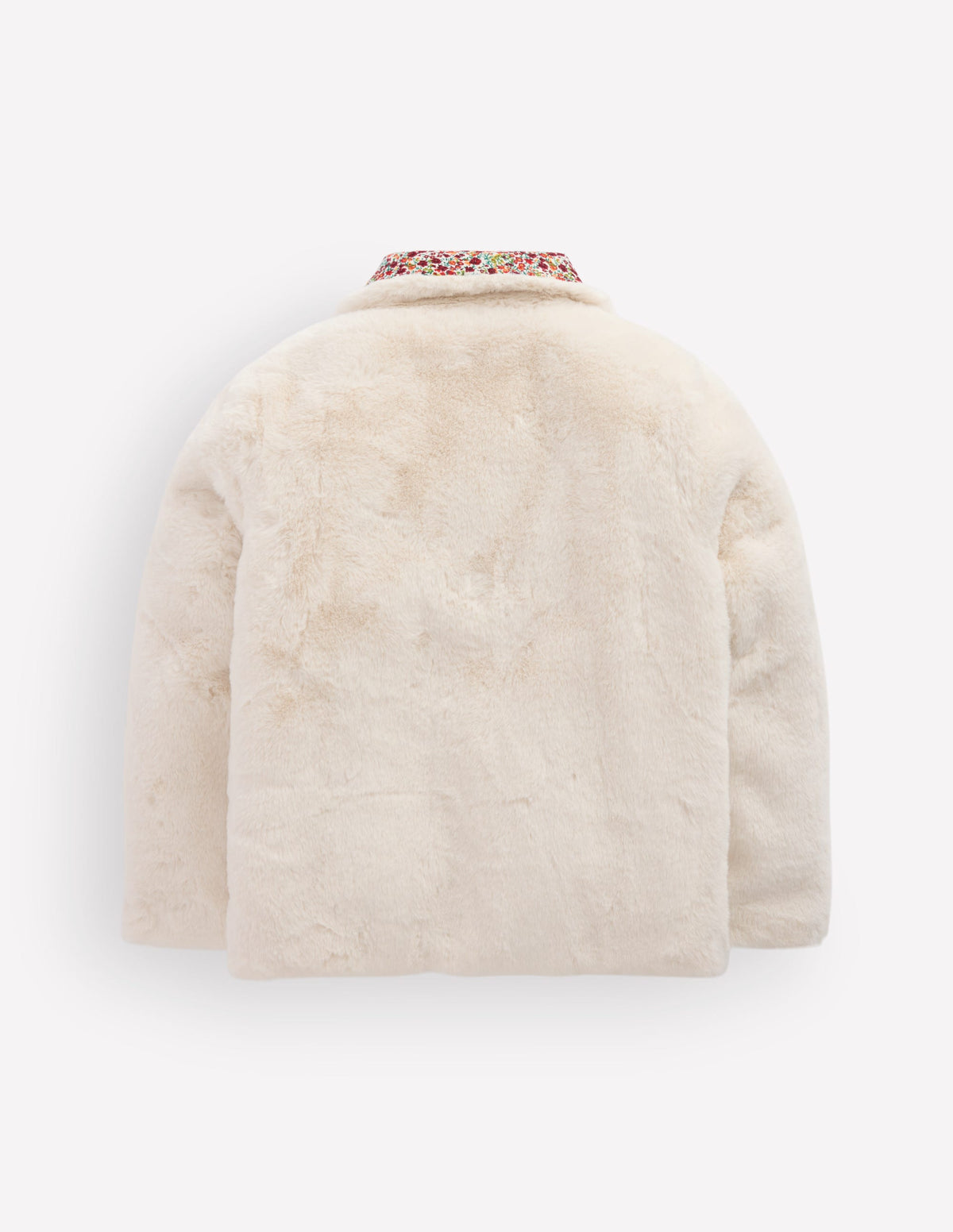 Faux Fur Jacket-Soft Ivory Ditsy Floral-6