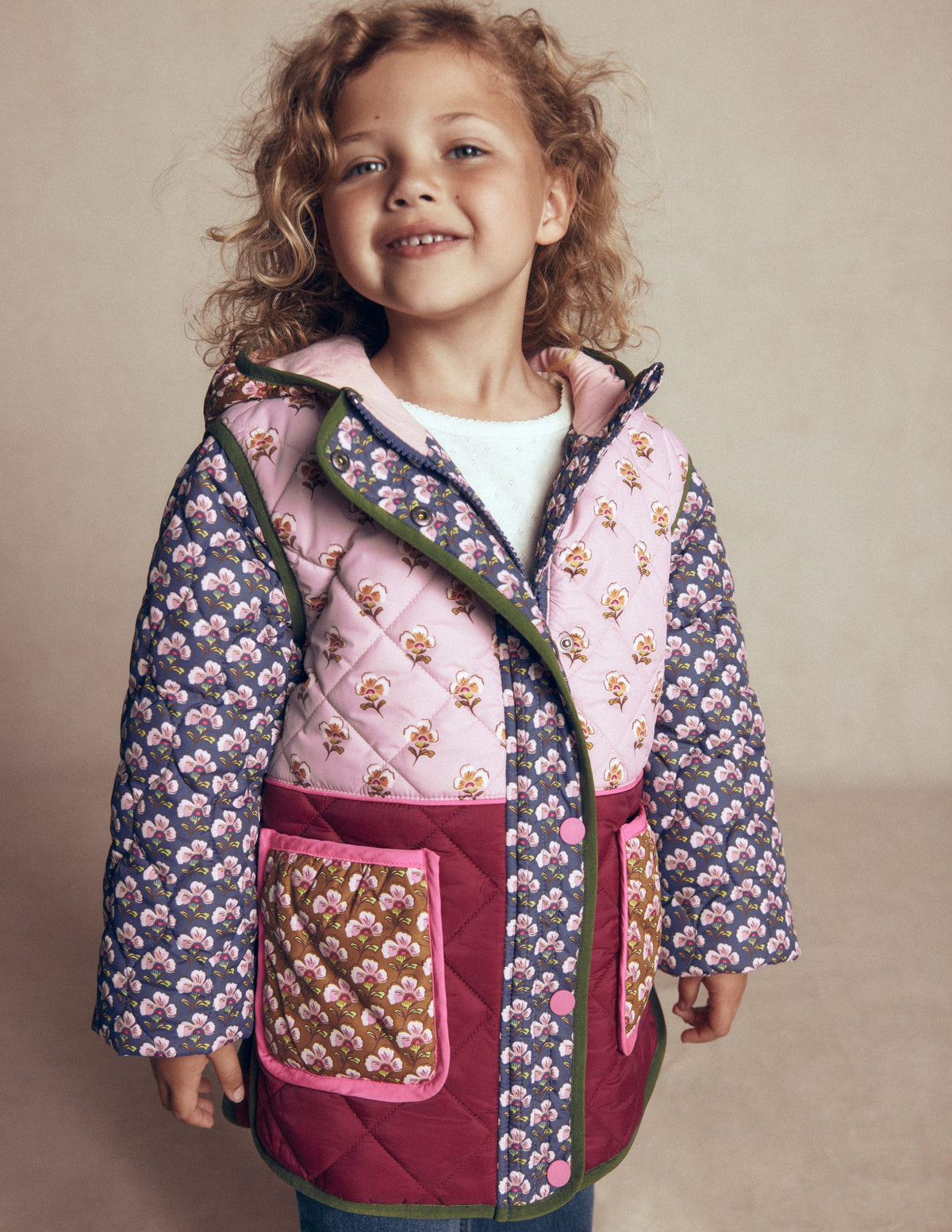 Longline Quilted Jacket-Hotchpotch Floral-2