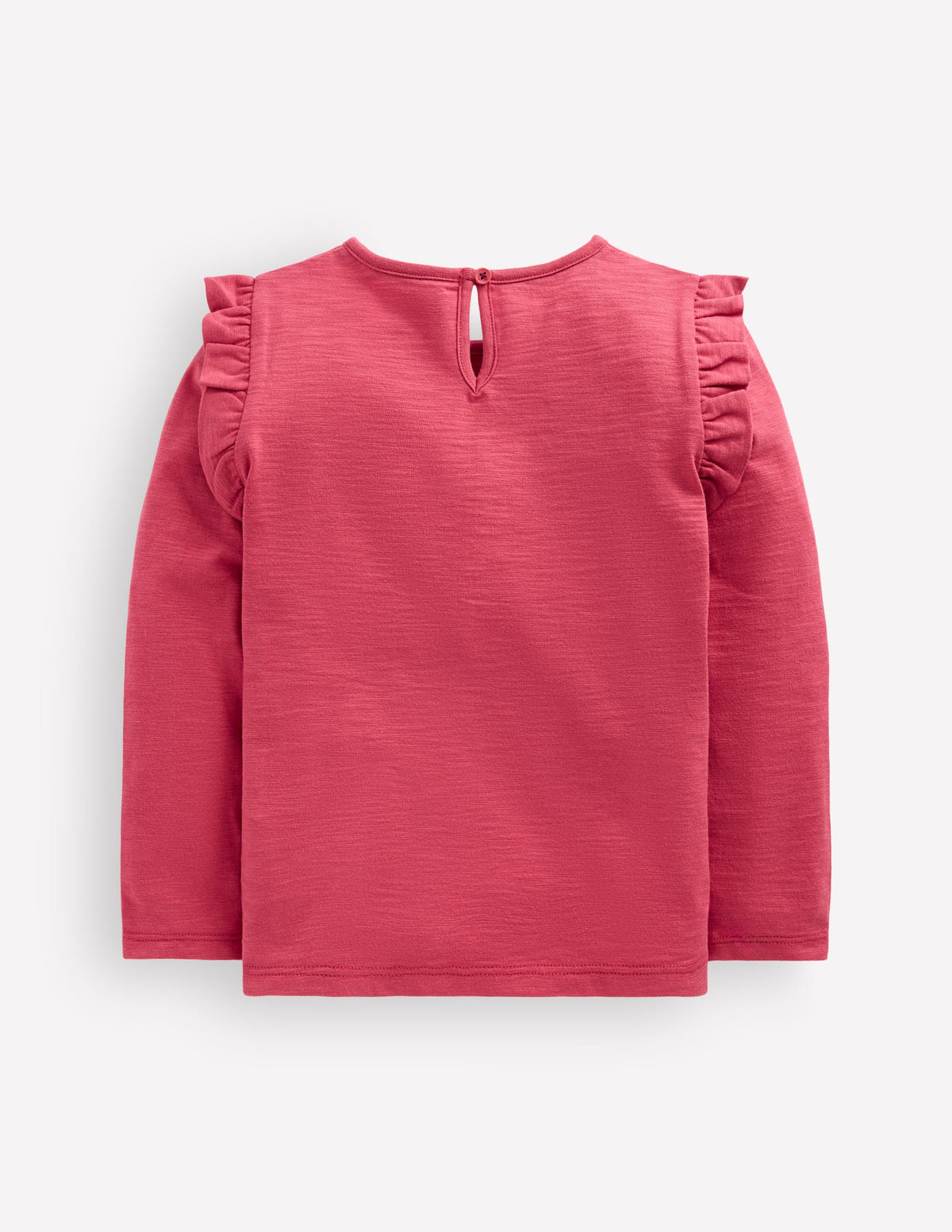 Frill Sleeve Slub Top-Holly Berry-2