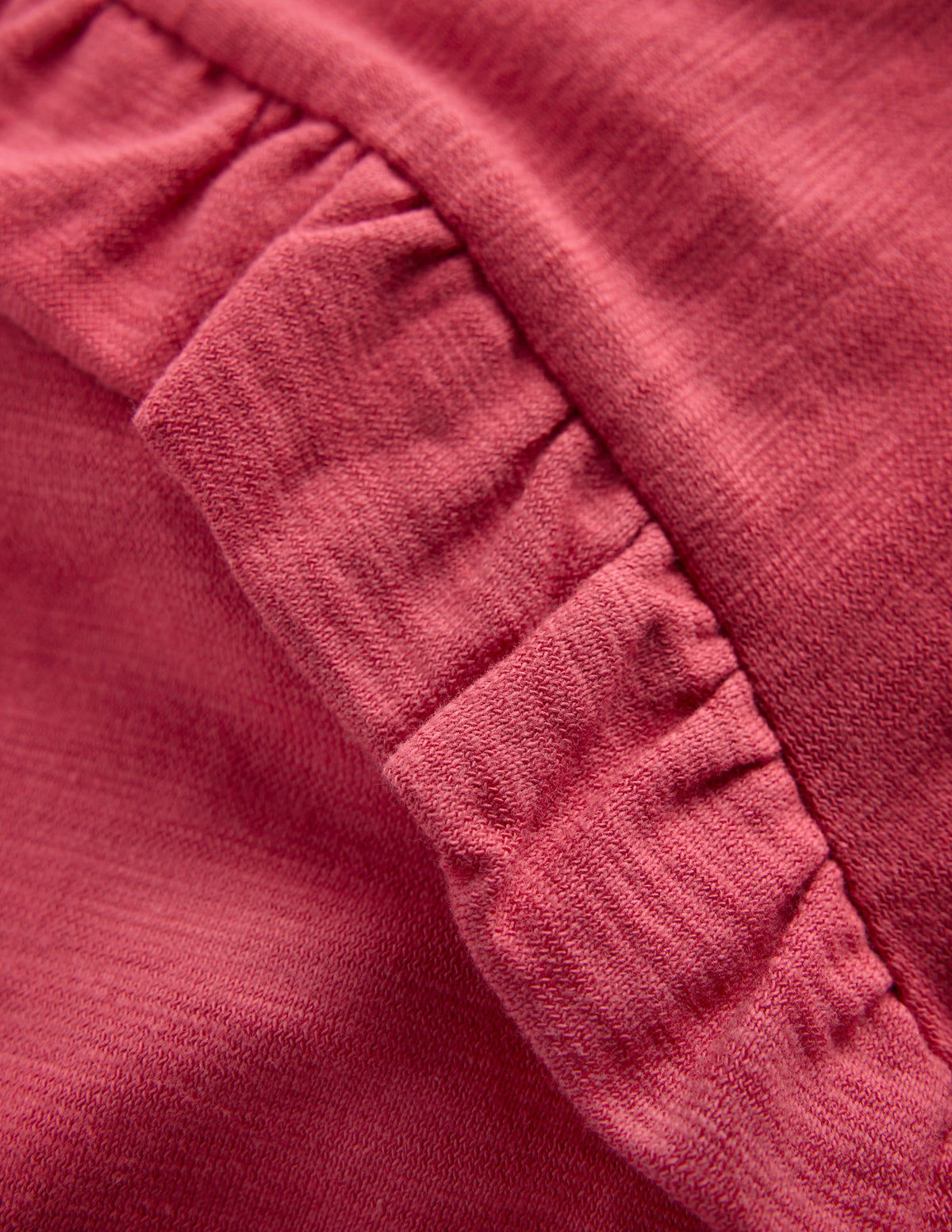 Frill Sleeve Slub Top-Holly Berry - Image 3