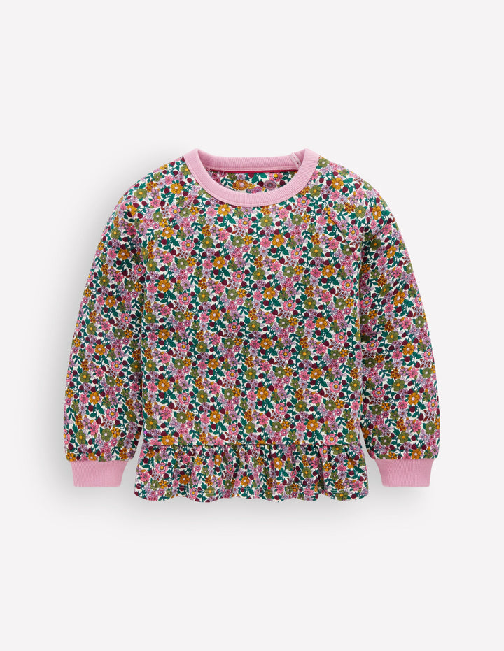 Peplum Sweatshirt-Multi Floral