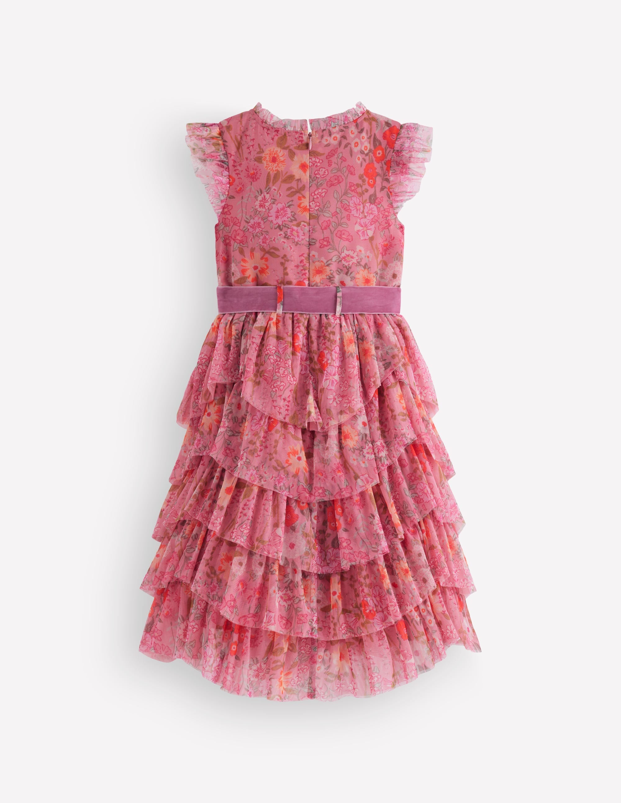 Tiered Tulle Dress-Pink Wildflowers - Image 3