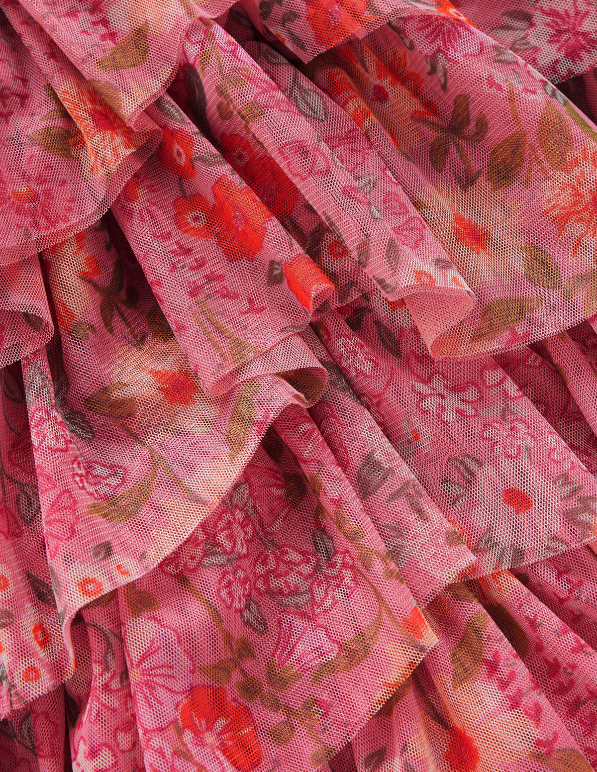 Tiered Tulle Dress-Pink Wildflowers - Image 4
