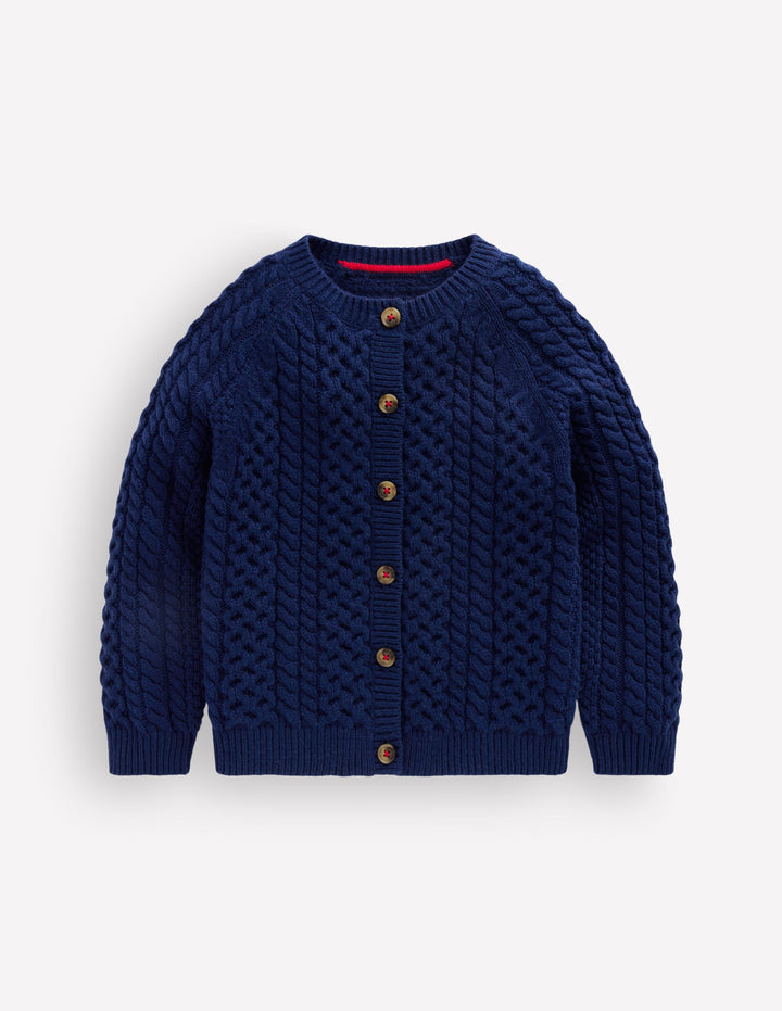 Cable Cardigan-Navy