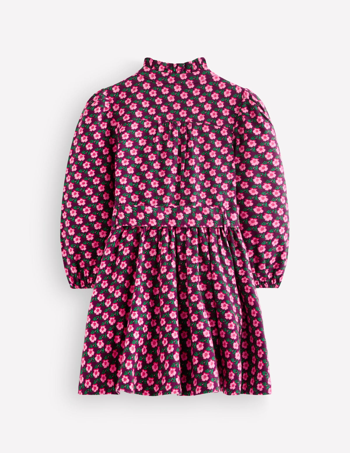 Maude Ruffle Shirt Dress-Pink Pansy Floral - Image 2