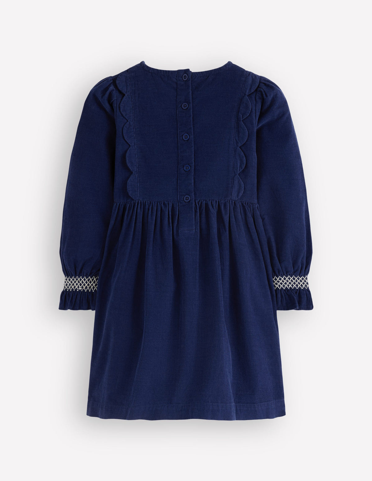 Smocked Corduroy Sparkle Dress-College Navy Stars - Image 2