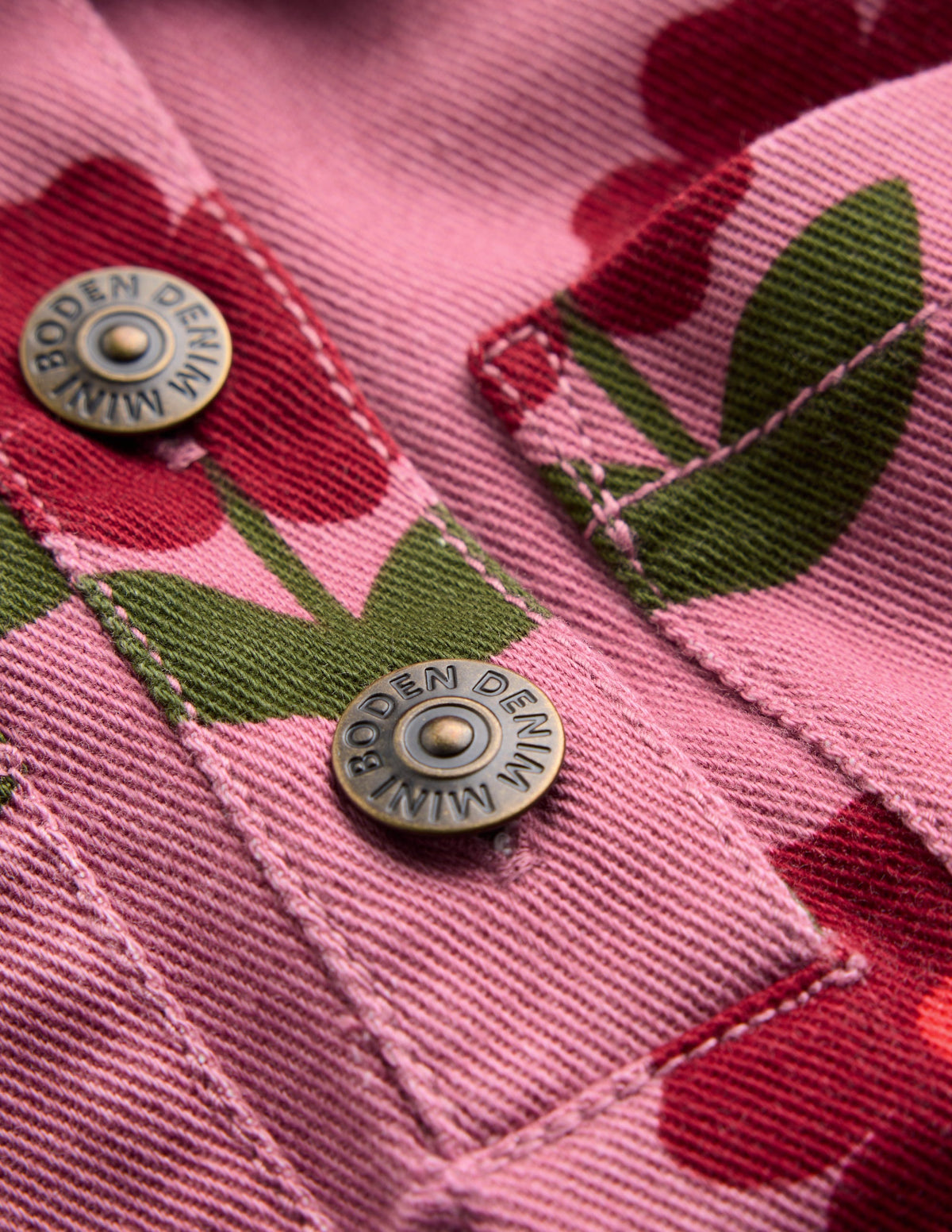 Collared Shirt Dress-Pink Flower Stamp - Image 3