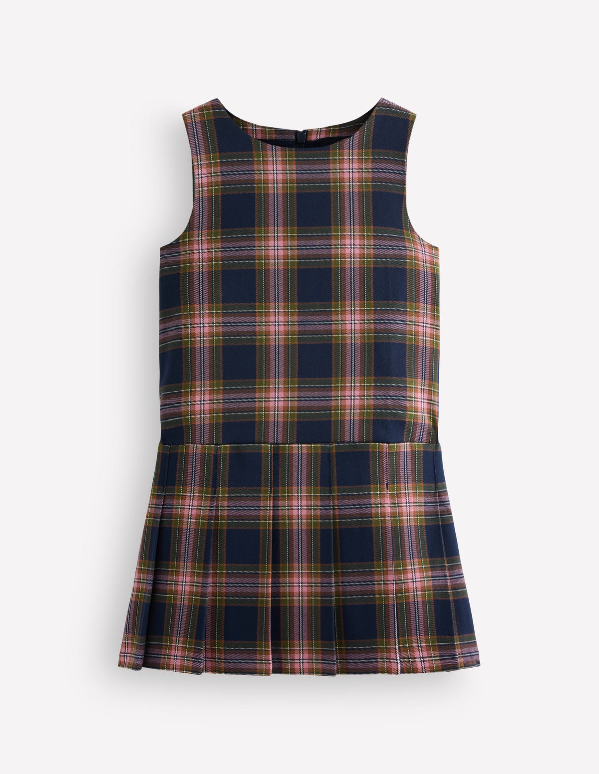 Drop Waist Pinafore-Navy Check - Image 1